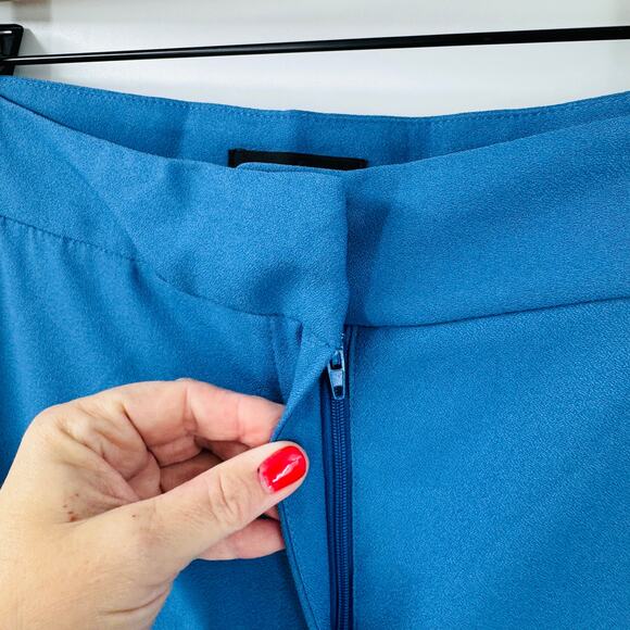 Tahari ASL Women’s Cropped Wide Leg Pants Blue Size 12 Mid Rise - Picture 5 of 9